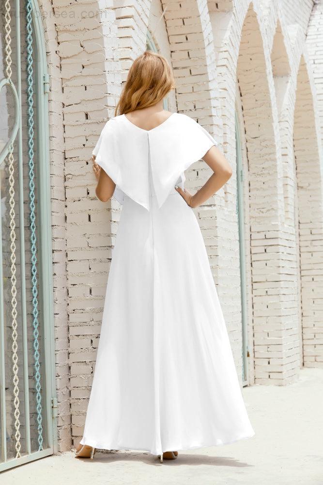 Vestido Baoleely para la madre de la novia, talla grande, escote en V, largo hasta el suelo, formal, para invitada de boda 28020