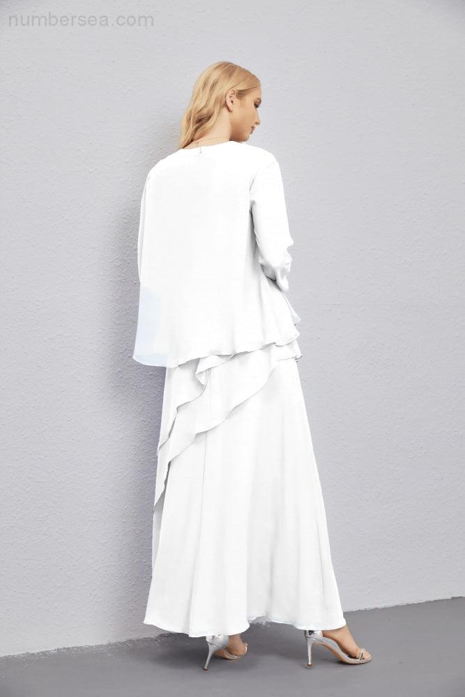 Vestidos de madre de la novia con cárdigan ligero abierto al frente, vestido formal de fiesta 28081 