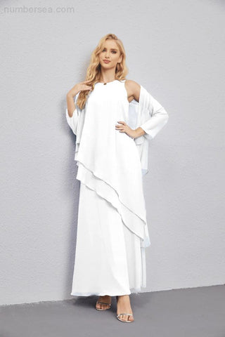 Vestidos de madre de la novia con cárdigan ligero abierto al frente, vestido formal de fiesta 28081 