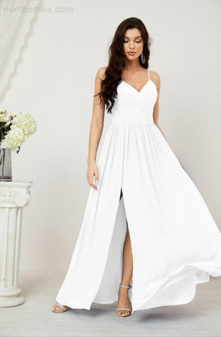 Vestidos de dama de honor con cuello alto Baoleely, de gasa, largos, corte en A, vestido formal de fiesta para boda, fiesta de noche 2801 