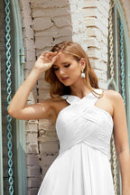 Vestidos de dama de honor con cuello halter, vestido formal de cóctel o de fiesta 28015 