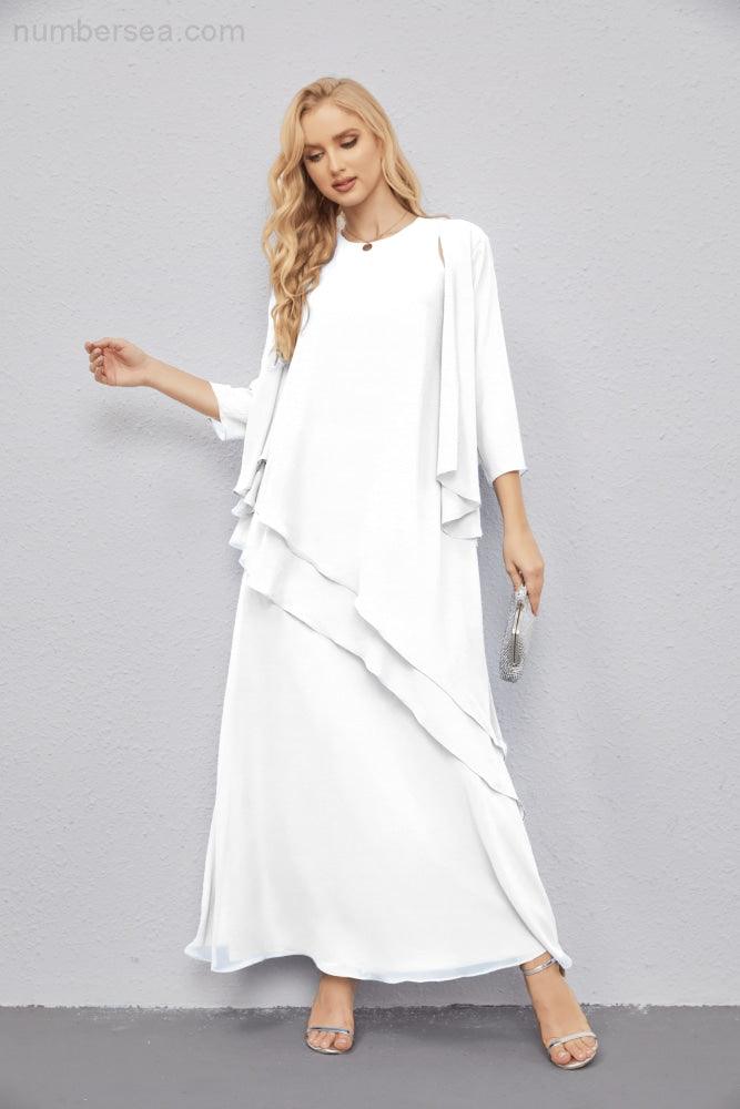Vestidos de madre de la novia con cárdigan ligero abierto al frente, vestido formal de fiesta 28081 
