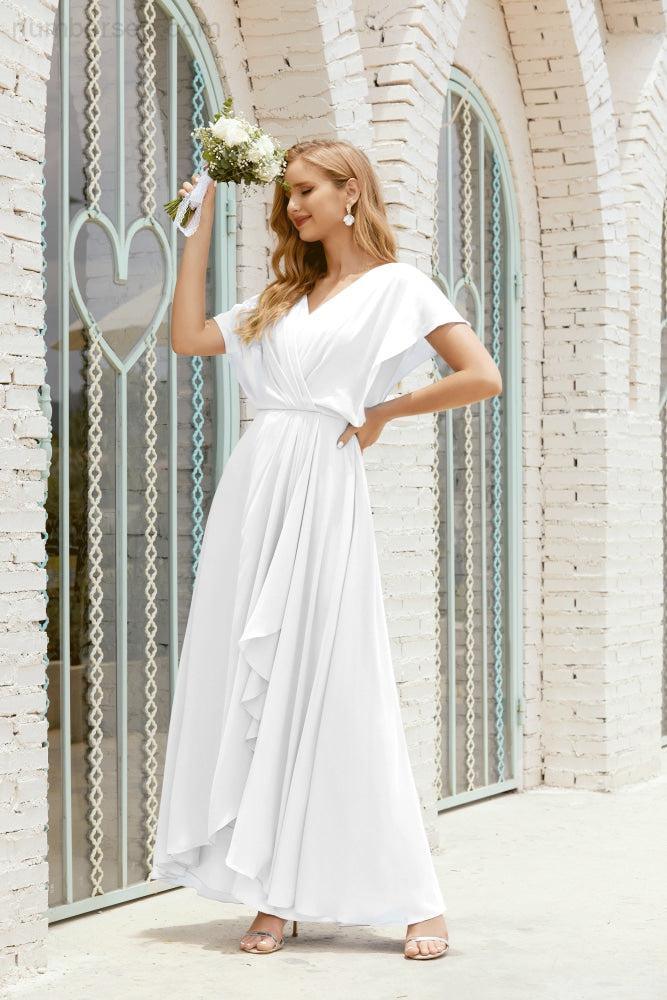 Vestido Baoleely para la madre de la novia, talla grande, escote en V, largo hasta el suelo, formal, para invitada de boda 28020
