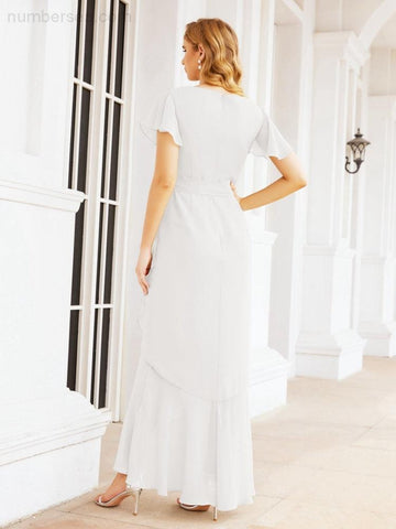 Vestidos de dama de honor Baoleely con volantes, estilo sirena, para fiestas formales, vestidos de noche, bailes de graduación y vestidos de violín 28042