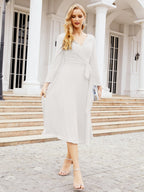 Robe de demoiselle d'honneur dos nu en V avec ceinture à la taille - Mère de la mariée - Invitée au mariage SY28031