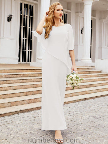 Vestido largo de fiesta formal Sunderly para la madre de la novia con capa de volantes SY28026