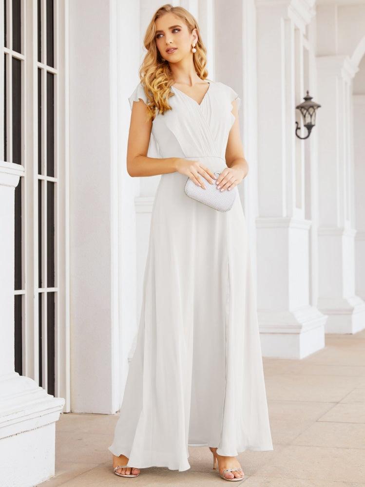 Vestidos de dama de honor Sunderly, vestido de gala formal con capa, vestido con espalda descubierta para la madre de la novia SY28058 