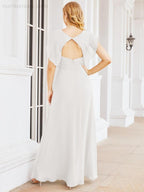 Robe de demoiselle d'honneur Sunnderly, robe de bal formelle à cape, robe dos nu pour la mère de la mariée SY28058 