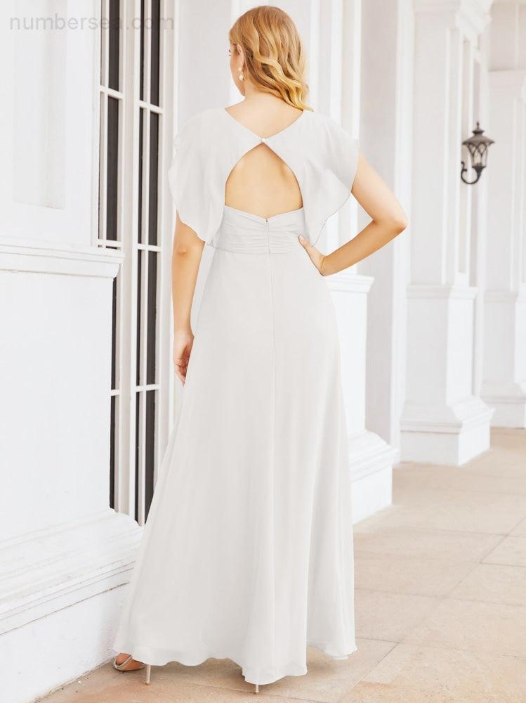 Robe de demoiselle d'honneur Sunnderly, robe de bal formelle à cape, robe dos nu pour la mère de la mariée SY28058 