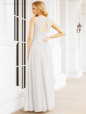 Baoleely Sleeveless Bridesmaid Dresses Long Prom Gown Zipper with Keyhole Back 28056