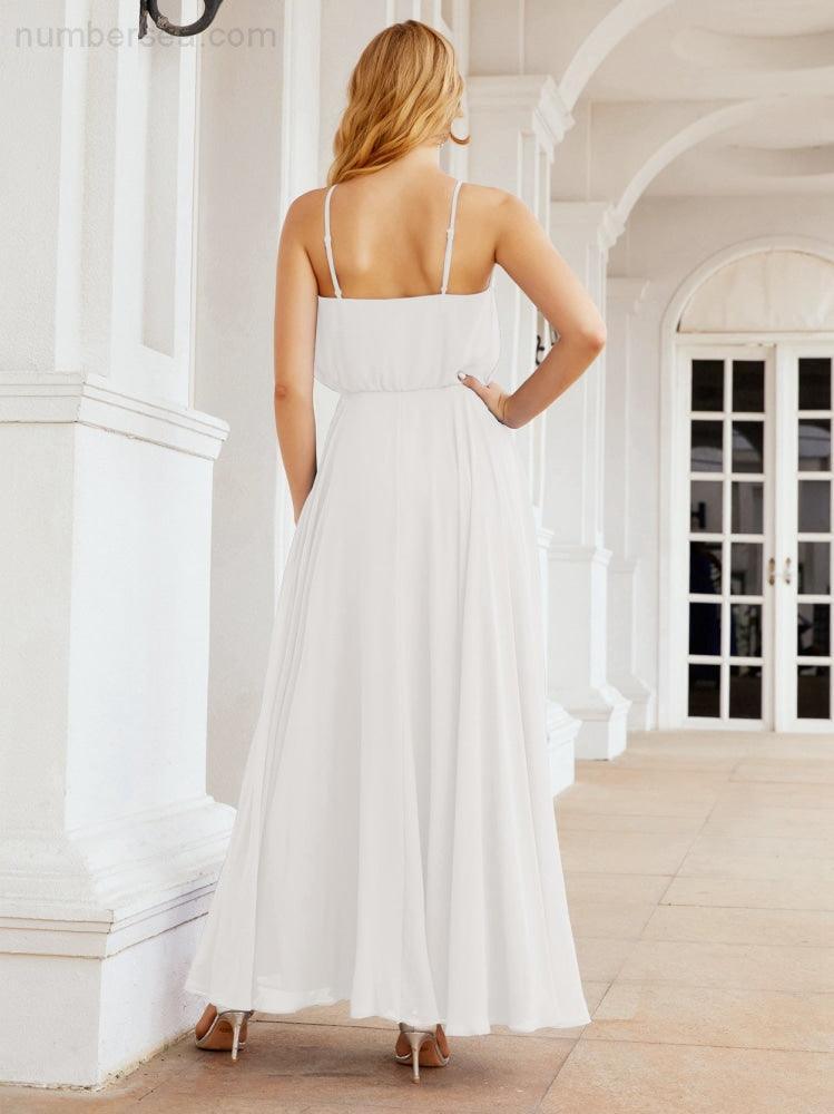 Baoleely  Halter Long Bridesmaid Dresses Formal A line Juniors Dress 28029