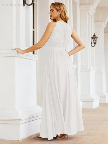 Baoleely Halter Bridesmaid Dress Empire Waist Formal Evening Prom Gown for Mother of The Bride 28030