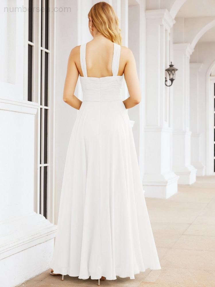 Baoleely Crisscross Halter Bridesmaid Dresses for Party Wedding Evening Prom Maxi Ball Gowns 28053