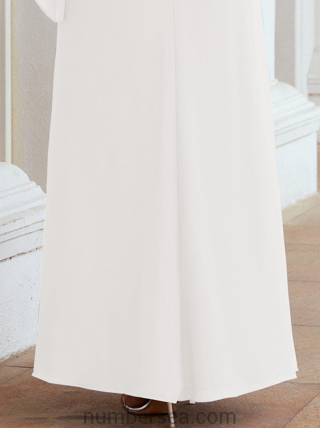 Vestido largo de fiesta formal Sunderly para la madre de la novia con capa de volantes SY28026