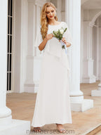 Vestido largo de fiesta formal Sunderly para la madre de la novia con capa de volantes SY28026
