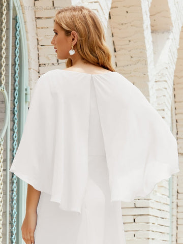 Vestido de dama de honor Sunderly para mujer, manga larga, cuello en V, de gasa, vestido formal de fiesta de boda SY28018