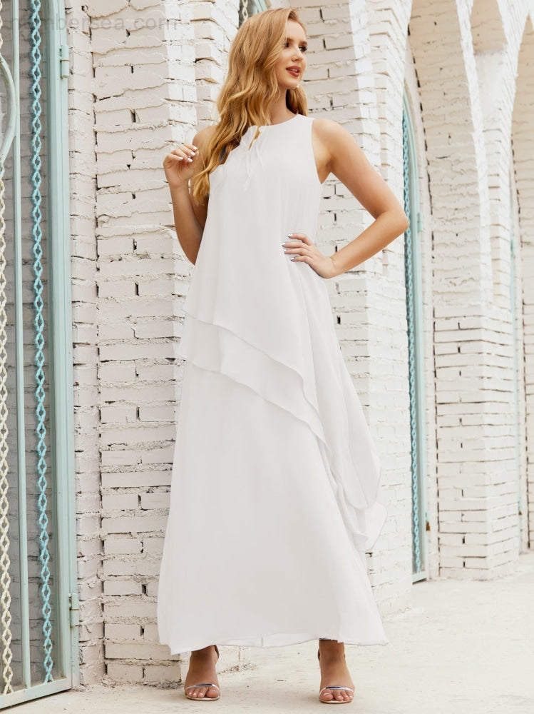 Vestido largo de gasa de talla grande para la madre de la novia, vestido de gala para dama de honor, vestido de graduación SY28019