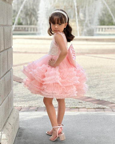 Vestido de princesa/vestido de tul hasta la rodilla para bebé niña 