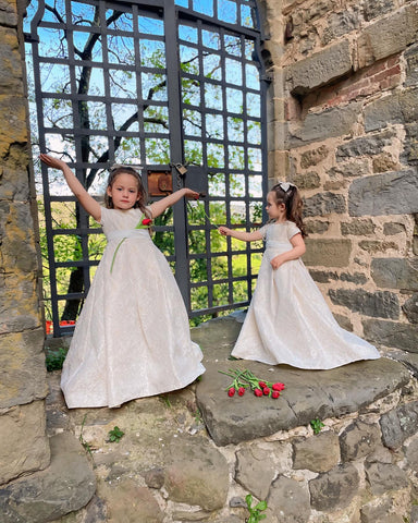 A-line Lace Sweep Train Ivory Dress (010146744)