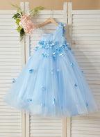 Vestido de princesa/vestido de tul hasta el suelo para niña de las flores 