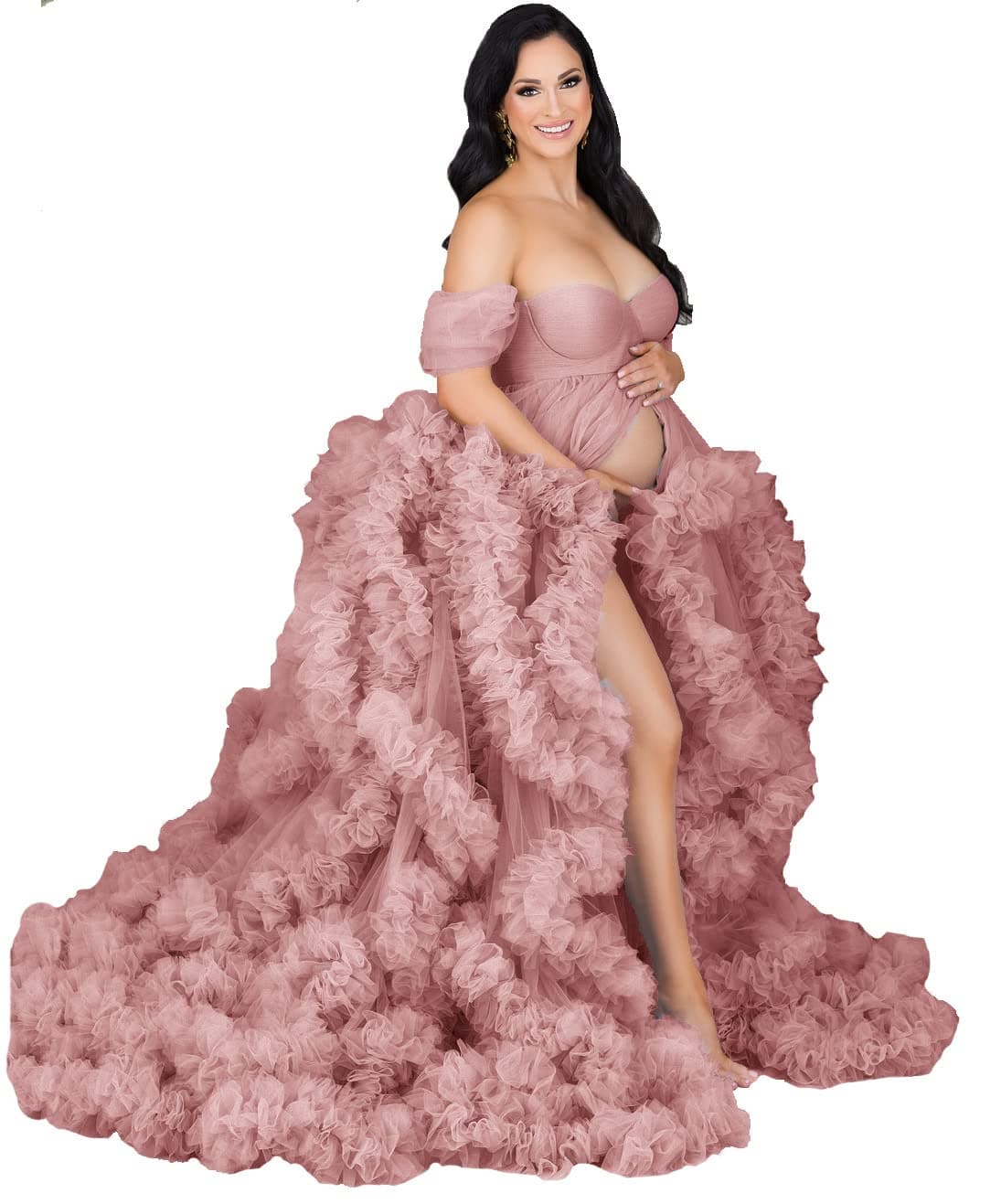 Vestido de maternidad esponjoso de tul