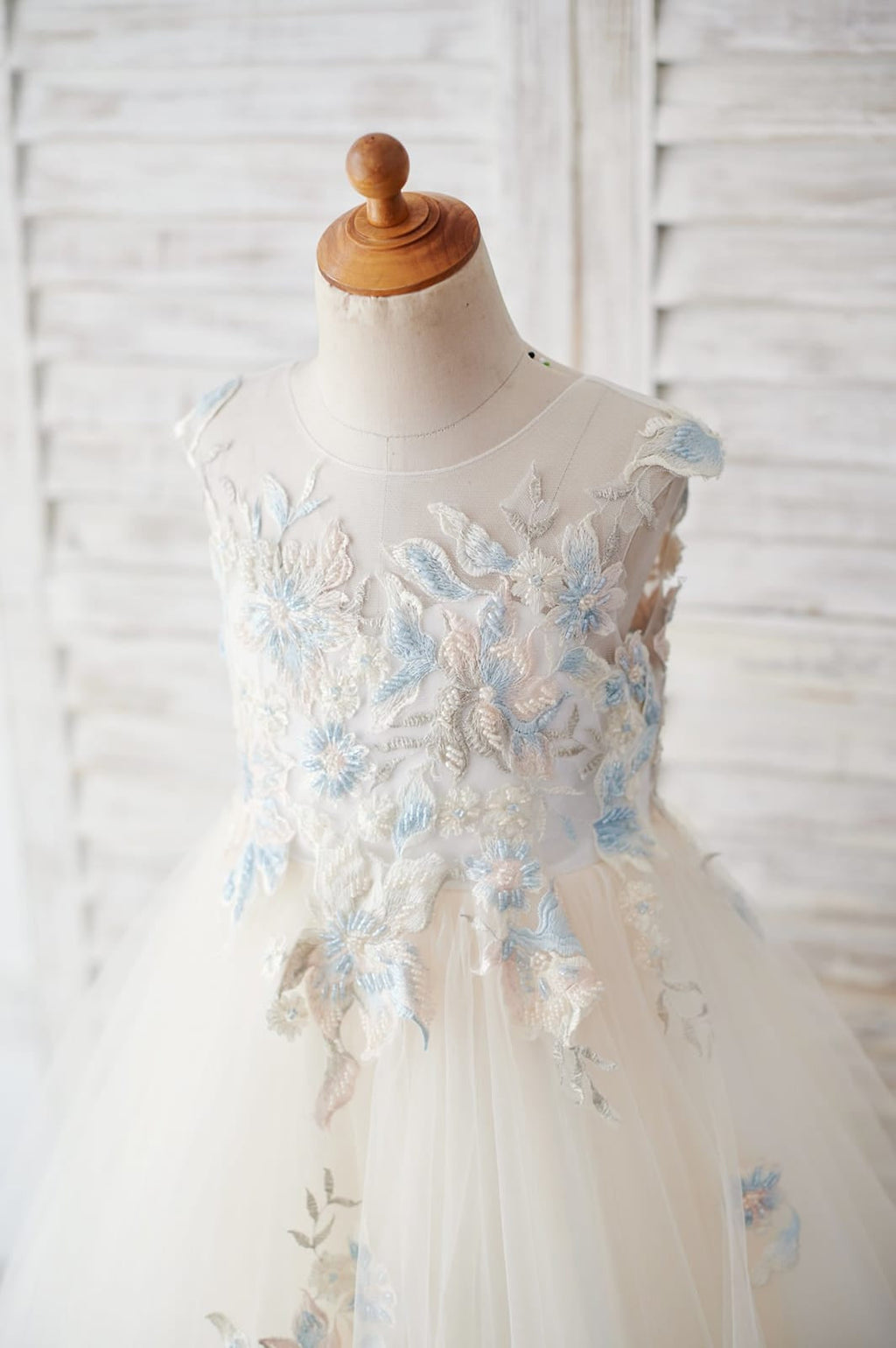 Vestido de princesa/vestido de niña de las flores de encaje y tul 