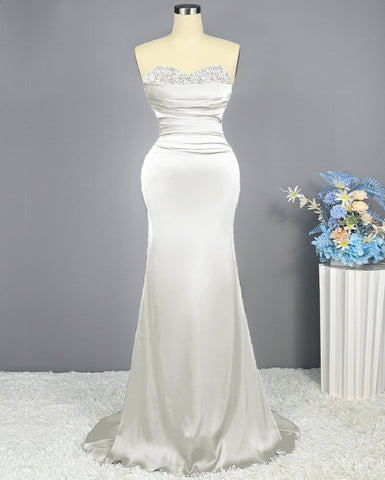 Sleeveless Mermaid Long Prom Gown with Sequined Sweetheart