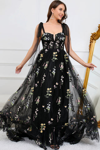Elegant Black Off The Shoulder Long Sleeves A-Line Prom Dress