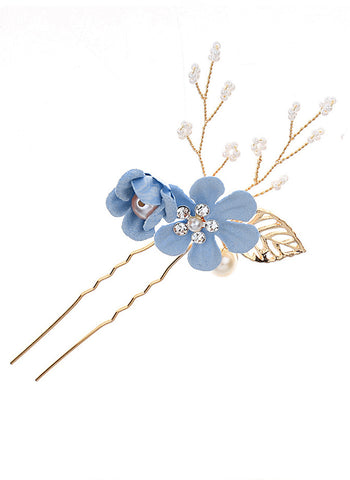 Diadema rosa/azul para niña de las flores 