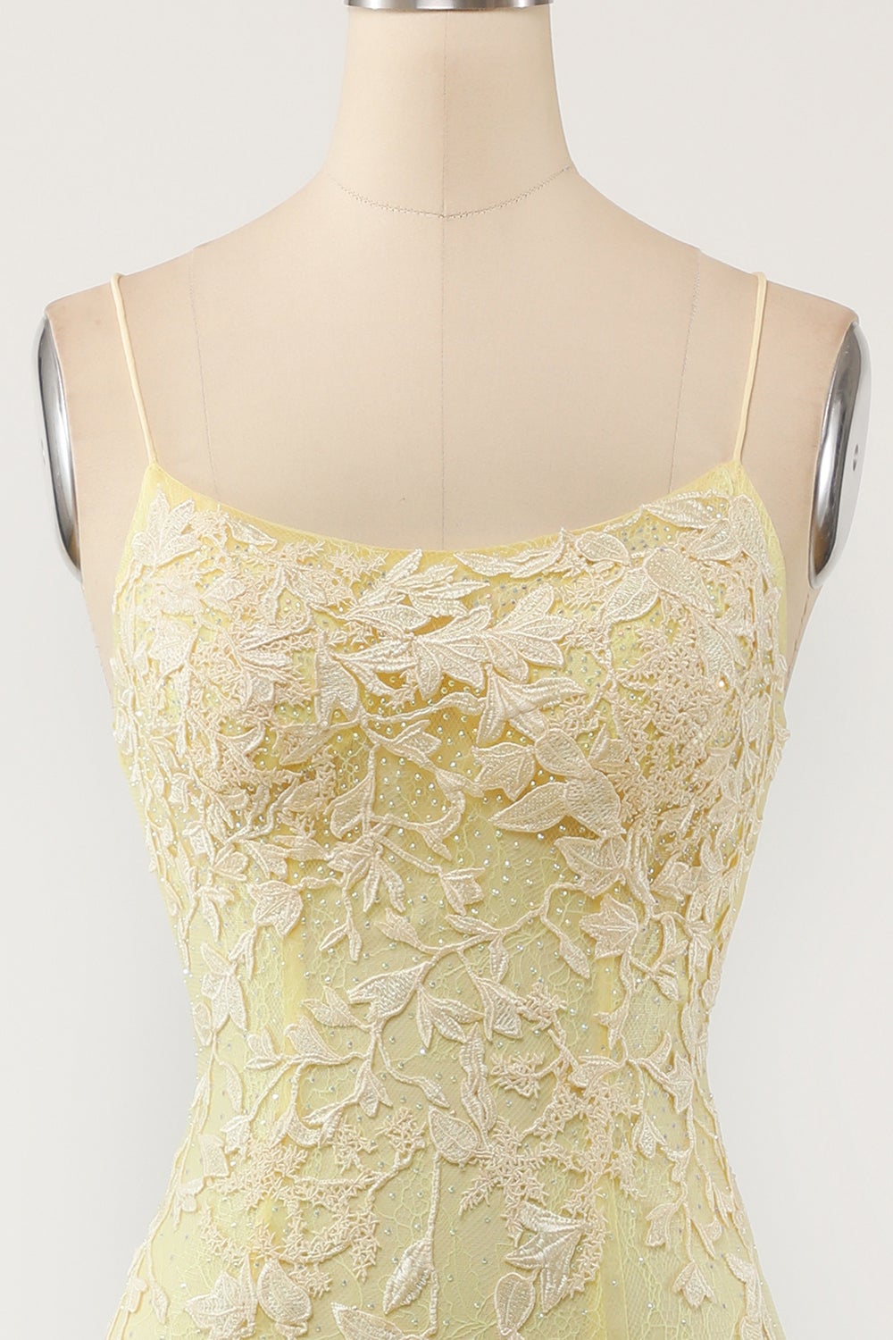 Robe de bal longue sirène violet clair avec appliques