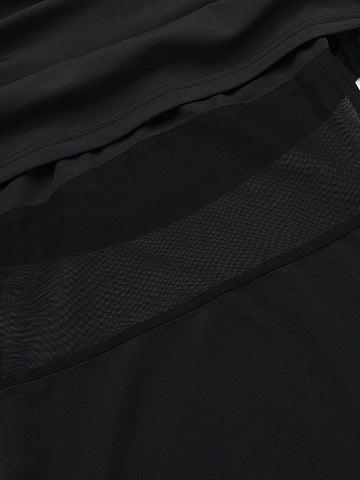 Vestidos largos de noche ajustados, plisados, transparentes, de color liso, con abertura en la entrepierna y hombros descubiertos. 