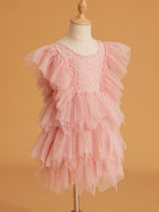Vestido corto/mini de tul y encaje (2003227815) 