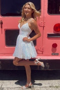 Sequins Homecoming Dress with Open Back