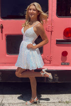 Sequins Homecoming Dress with Open Back