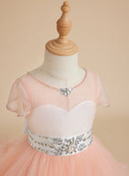 Vestido de princesa/vestido de tul hasta el suelo para niña de las flores 