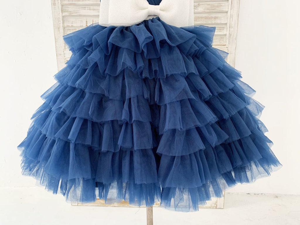 Vestido de niña de las flores de tul corte A hasta la rodilla 