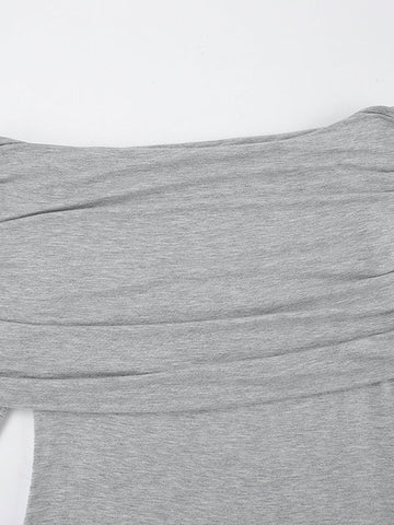 Vestidos largos de noche ajustados, plisados, de color liso, con abertura en la entrepierna y hombros descubiertos. 