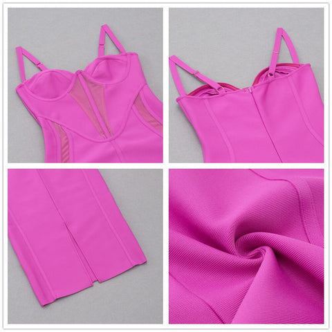 Vestidos de fiesta de noche con patchwork de malla