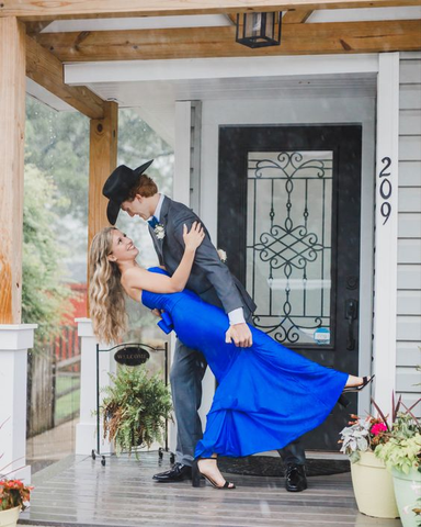 Elegante vestido de sirena azul real para baile de graduación. Vestido de noche azul real Y7193