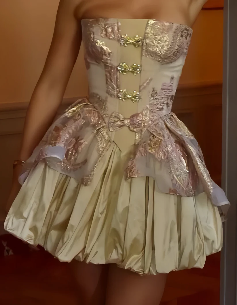 Robe de bal courte bustier tendance, robe de soirée mignonne, robe d'anniversaire Y7775