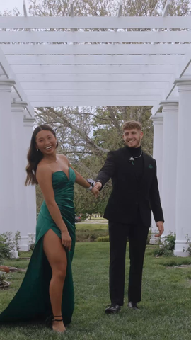 Robe de bal longue en satin vert cœur, robe de soirée charmante Y1735