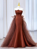 Robe de bal longue sirène en tulle et satin Y6627
