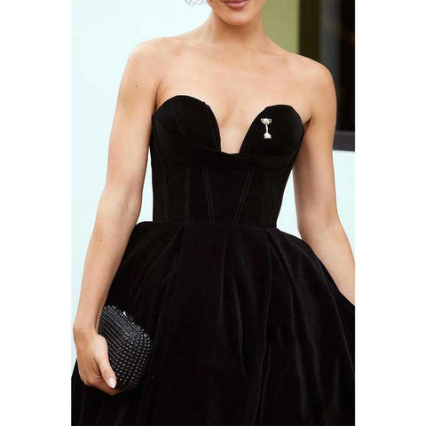 Elegant A-line Strapless Sleeveless Empire Party Prom Evening Dress