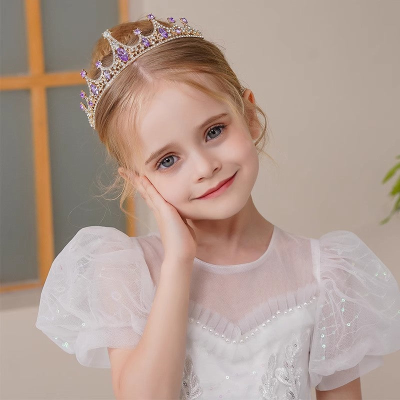 Tiara de corona púrpura para niñas