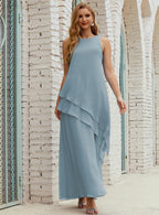 Vestido largo de gasa de talla grande para la madre de la novia, vestido de gala para dama de honor, vestido de graduación SY28019