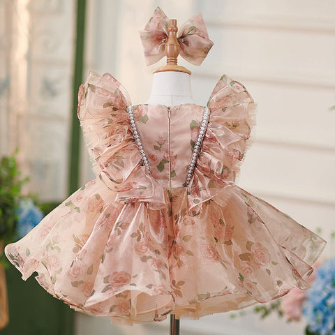 Vestido de organza para fiesta de cumpleaños de niña 