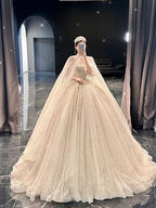 Robe de mariée bouffante luxueuse de coupe trapèze, robe de mariée Y6800