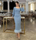Vestido de noche sirena de moda con escote cuadrado, ideal para ocasiones especiales Y4855