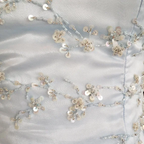 Elegante vestido de baile azul hielo con lentejuelas y cuentas, vestido de graduación de corte A con capas de tul Y7931