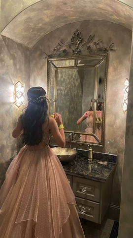 Vestido de fiesta de tul único de corte A, vestido de noche de moda Y5395